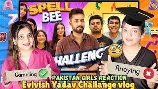 Boys Vs Girls | SpellBee Challenge | Funny Challenges | Elvish Yadav | Pakistani Girls Reaction !!