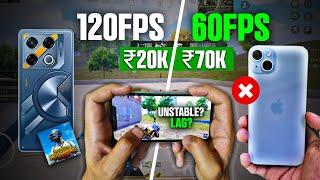 120 fps android vs 60fps iphone Pubg Mobile | iphone vs android in 2024 | pubg 120 fps | BGMI