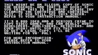 Sonic 1 Anti-Piracy Screen