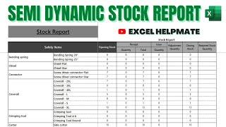 Semi Dynamic Stock Report in Excel | Simple Formulation | Malayalam Explanation