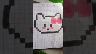 cute pixel art idea / hello kitty pixel art #sanrio #pixelart #hellokitty #art #viral #short