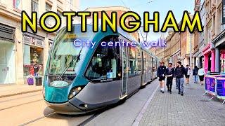 NOTTINGHAM, UK - City Centre Walking Tour - 4K