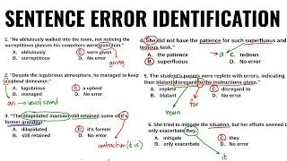 Sentence Error Identification - Verbal Ability