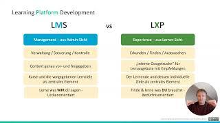 Learning Management Systems (LMS) vs. Learning Experience Plattforms (LXP)