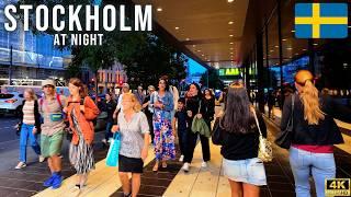 STOCKHOLM BY NIGHT  CITY CENTER | HAMNGATAN | KUNGSTRÄDGÅRDEN | HOT SUMMER | SWEDEN | 4K