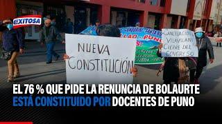 76% que pide la renuncia de Boluarte está constituido por un grupo importante de docentes de Puno