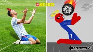20 Min Real Football vs Stickman | Stickman Dismounting funny moments | Big Stick #7