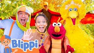 Blippi and Meekah's ROARing Dino Day with Big Bird and friends - Dinosaur Day with Sesame Street!