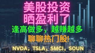 【美股投资】NVDA，SMCI，SOUN，TSLA各种热门股的开心分享。顺便吹吹NB。 韭菜日记-2024年2月14号 #investing #ai #tesla #stockmarket