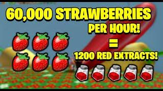 How to get Strawberries Fast - 60,000 an Hour! - Bee Swarm Simulator