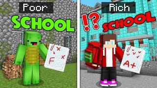 JJ Rich School vs Mikey Poor School in Minecraft - Maizen Parody