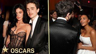 See Timothée Chalamet Chat w/ Kylie Jenner’s Sisters Kim & Kendall At Oscars Vanity Fair After Party