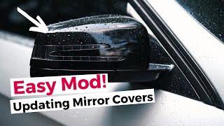 Replacing side mirror cover on car! Mercedes Benz E-Class W212 gets proper Gloss Black Side Mirrors