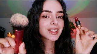 ASMR doing your makeup in a hurry!!