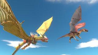 Fly Away from Golden Dragon - Animal Revolt Battle Simulator