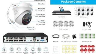 ZOSI 16CH 4K Spotlight PoE Security Camera System | Cctv Camera Setup