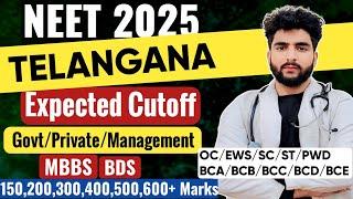 Neet 2025 Expected Cutoff Telangana Category Wise Govt & Private Colleges| Fee Structure Seat Matrix