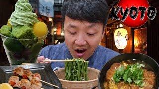 MATCHA(Green Tea) SOBA NOODLES! KYOTO Japan Food Tour