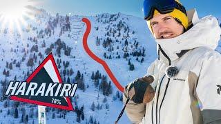 Sturz auf steilster Piste im Zillertal: Harakiri (78%) in Mayrhofen