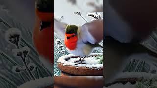 Cute birds in winter session