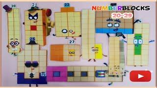 Numberblocks 20 to 29 official images with numberblocks toys. 21, 22, 23, 24, 25, 26, 27, 28 and 29!