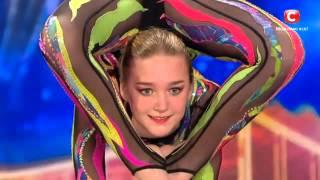Алина Иванец 12 лет  - Гимнастика - Красиво "Україна має талант-8".Діти [27.02.2016]