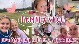 Family Vlog - UK. How many holes does a straw have?  Join our Home educating family of 5!