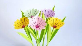 How To Make a 3D Paper Flower Out of Color Paper || Paper Flower Ideas Easy