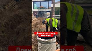 ДРЕНАЖ УЧАСТКА В СЛИВНОЙ КОЛОДЕЦ #дача #стройка #строительство #участок #спб #дренаж #дом #сад #топ