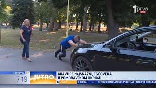 Jutarnje uključenje za TV PRVA - Bravure najsnažnijeg čoveka u Pomoravskom okrugu (TVKCN 17.07.2024)