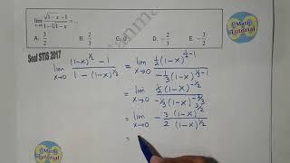 Trik Bahas Soal USM Matematika STIS 2017-2018 (Menghitung Limit Fungsi Aljabar)