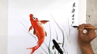 Original Chinese Painting of Fish