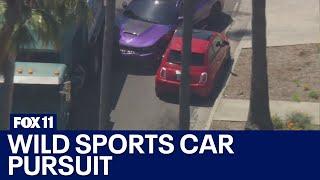 Driver in sports car arrested after wild chase