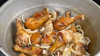 Chakhokhbili in a cauldron at the stake - The best recipe! Chicken recipe. Chakhokhbili recipe