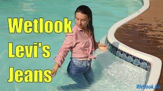 Wetlook Levi's Jeans | Wetlook girl jeans | Wetlook girl swims in clothes