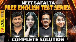 Full Test - 2 | Complete Solution |  NEET SAFALTA Free English Test Series  #neet #neet2025