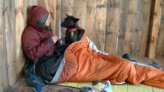 Winter Camping with my dog using primitive skills and new technology