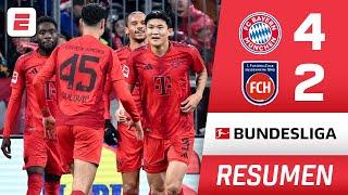 RESUMEN: Jamal Musiala le dio el triunfo al Bayern Munich 4-2 ante el Heidenheim | Bundesliga