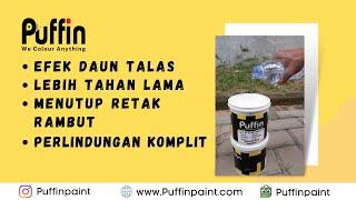 Cat Tembok Dengan Efek Daun Talas dari Puffinpaint