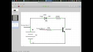 Water sensor using one 2N3904 NPN Transitor