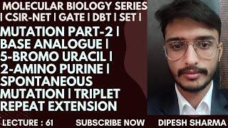 Molecular Biology Lecture 61 | Mutation Part-2 | Base Analogue | 5-Bromo Uracil | 2-Amino Purine |