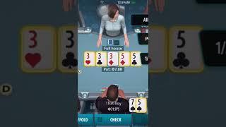 Lucky Full House In Texas Poker Iphone Game