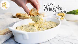 Vegan Artichoke Spinach Dip | easy, healthy, plant-based, gluten-free | Chef Ani