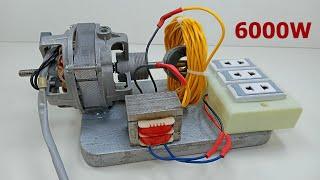 How to make 240v Electricity 6000w free energy generator with self-running machine use PVC wire