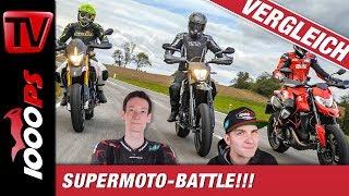 Supermoto Vergleichstest - Ducati 950 Hypermotard // Aprilia Dorsoduro 900 // KTM 690 SMC-R  2019