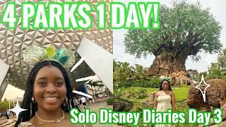 4 PARKS 1 DAY! MY SOLO TRIP TO DISNEY WORLD PART 3!