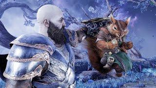God of War Ragnarok - Kratos Meets Ratatoskr the Magical Talking Squirrel Guardian