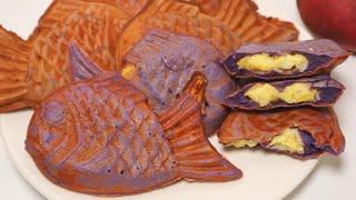 고구마 슈크림 붕어빵 만들기｜고구마 커스터드 크림｜노오븐 Sweet Potato Custard Cream Bun Recipe Fish shaped｜No Bake