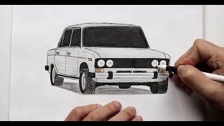 ️ Как нарисовать машину ВАЗ 2106 поэтапно ️