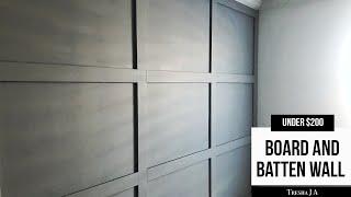 How To DIY Board and Batten Grid Accent Wall